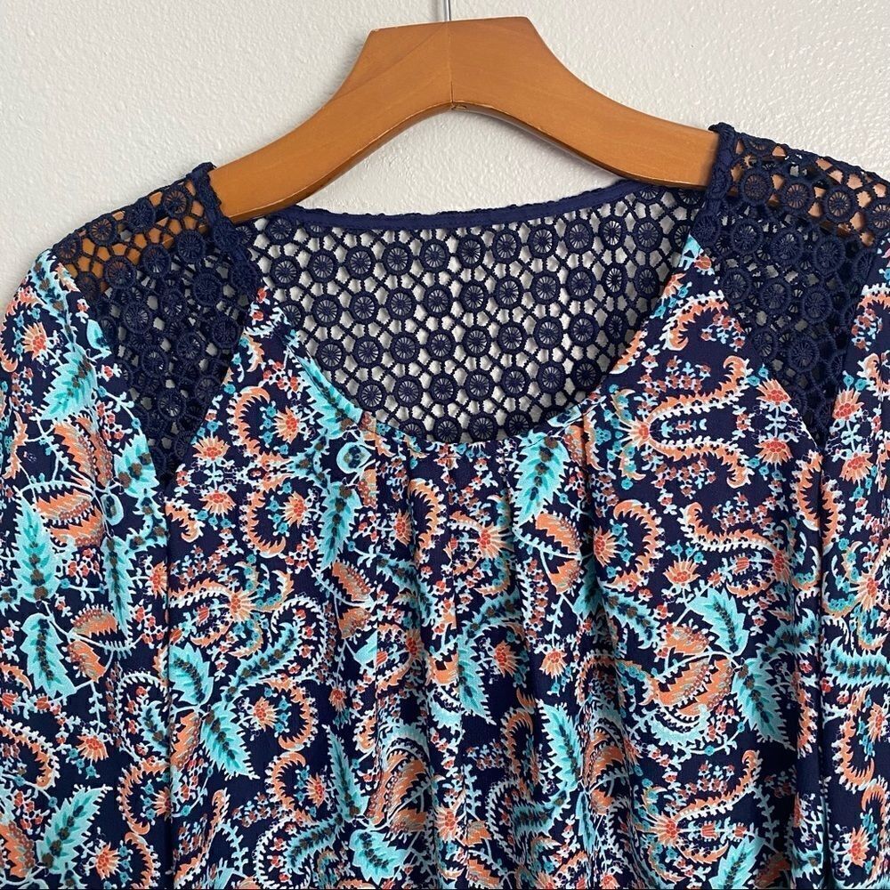 SEQUIN HEARTS boho 3/4 sleeve accented dress - Picture 3 of 10